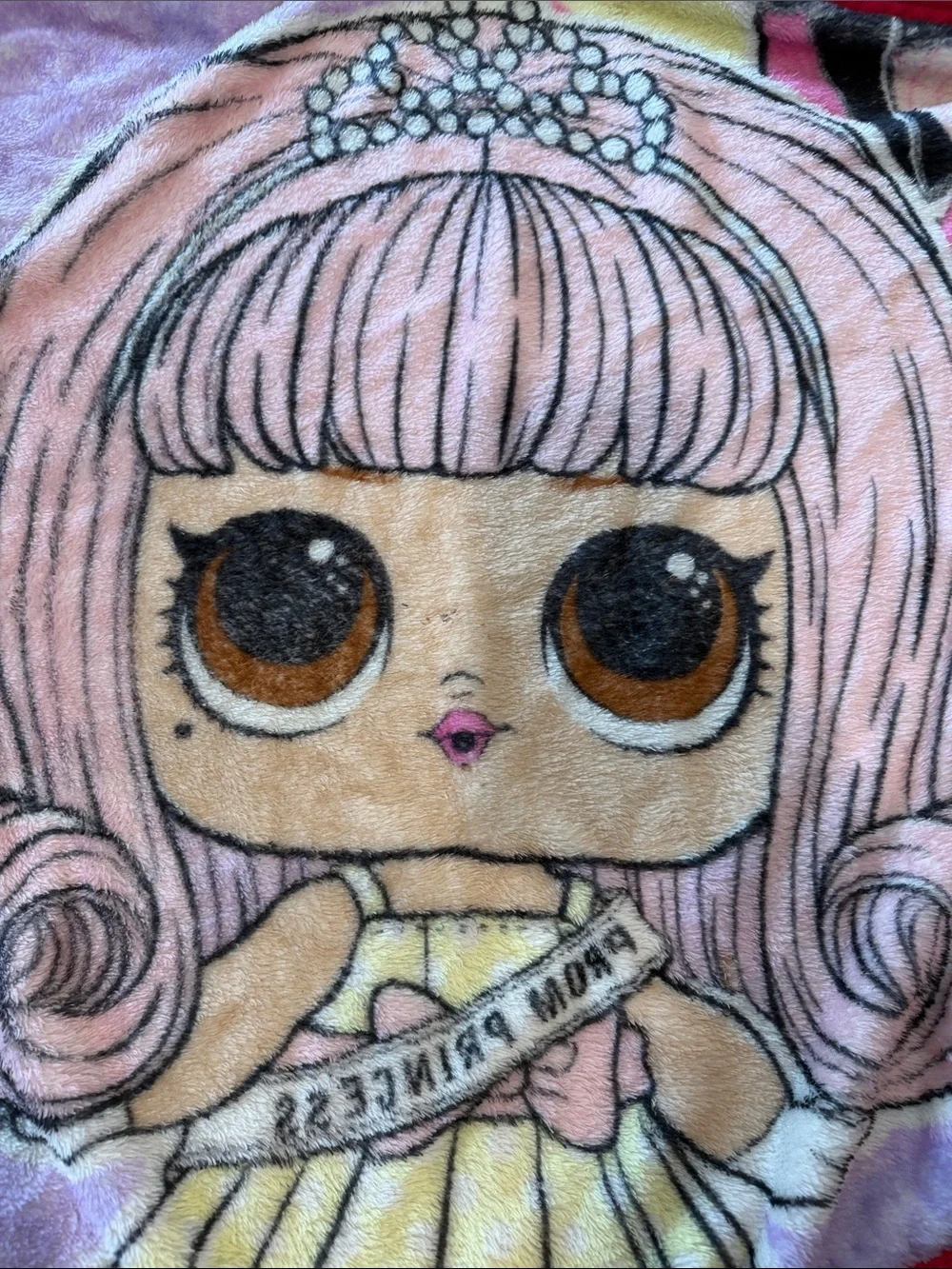 Kids Pink Graphic Throw with LOL Doll Character
